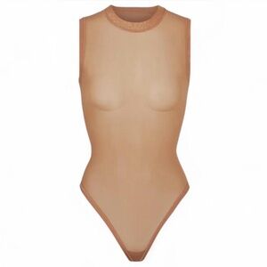 SKIMS *NWT Summer Mesh Mock Neck Bodysuit - Sienna | L